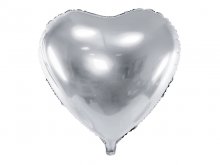 Folinis balionas "Širdis", sidabrinė (45cm)